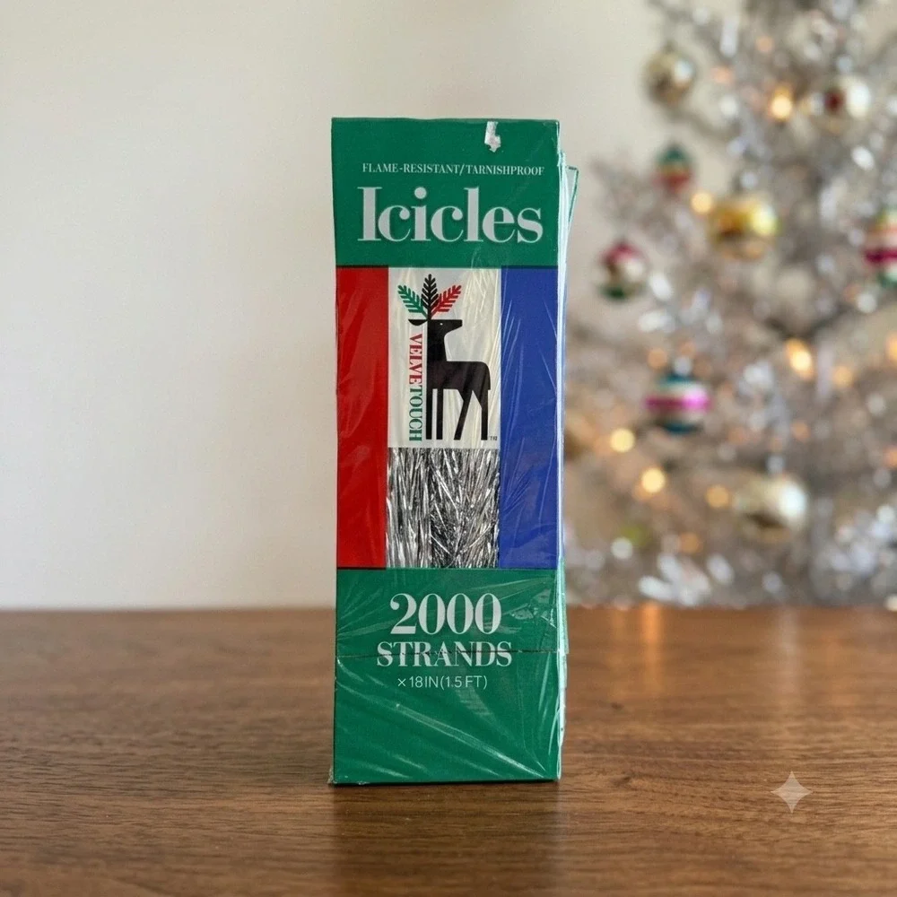 Vintage Velvet Touch Silver Christmas Icicles 2000 Strands 18
